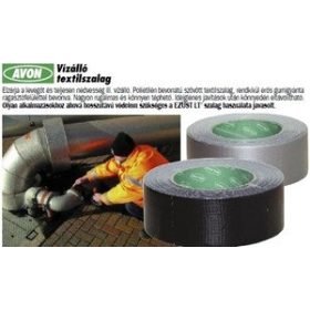 Vizálló textilszalag ezüst 50mm x 50 m