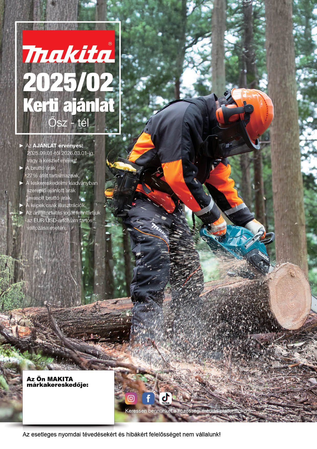 MAKITA 2025/02 ősz-tél kerti ajánlat